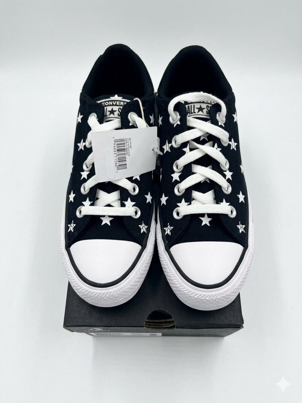 Converse Unisex Adults Black Street Slip with White Stars Men’s 4.5 Women’s 6.5